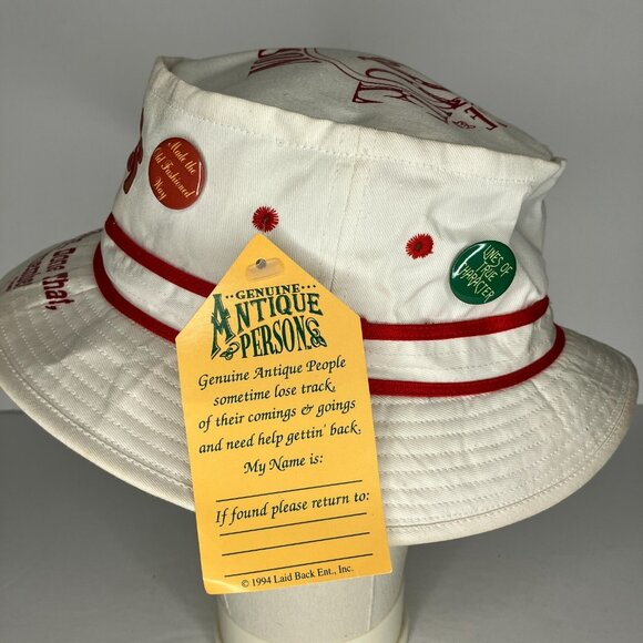 Vintage 90's Antique Person Bucket Hat Old Man Retired Novelty - Picture 8 of 11
